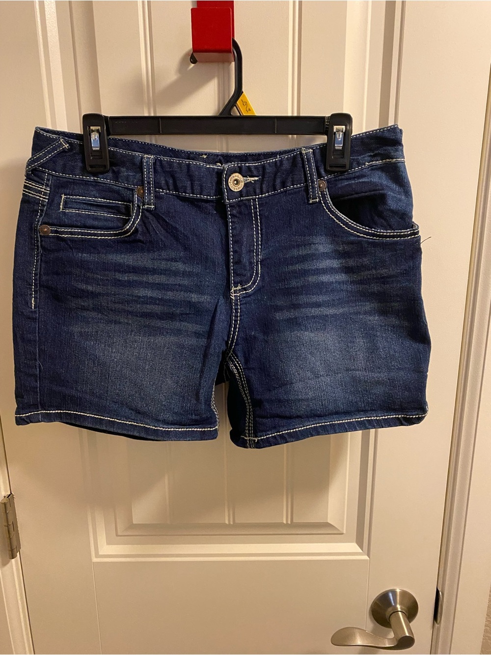 Rhythm In Blues 10 Jeans Shorts Dark Blue Stretch Denim Flap Pockets